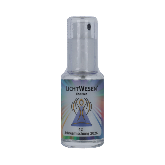 Lichtwesen Jaarmix 2026 tinctuur in 30ml bottle, spiritual product with a natural label design, used for spiritual practices and rituals.