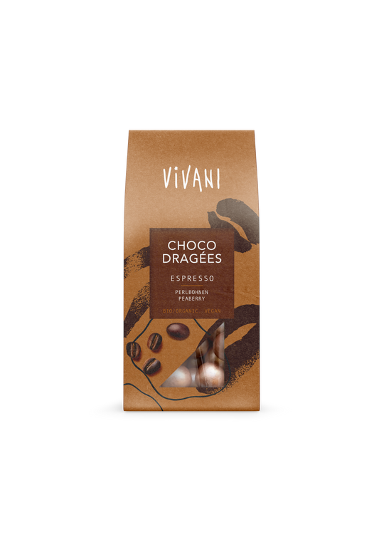 Vivani Choco dragees espressio bio 75.00 Gram