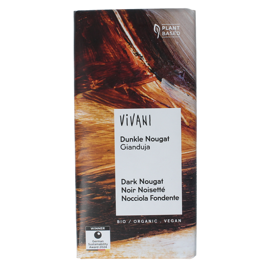 Vivani Chocolade puur nougat gianduja 80.00 Gram