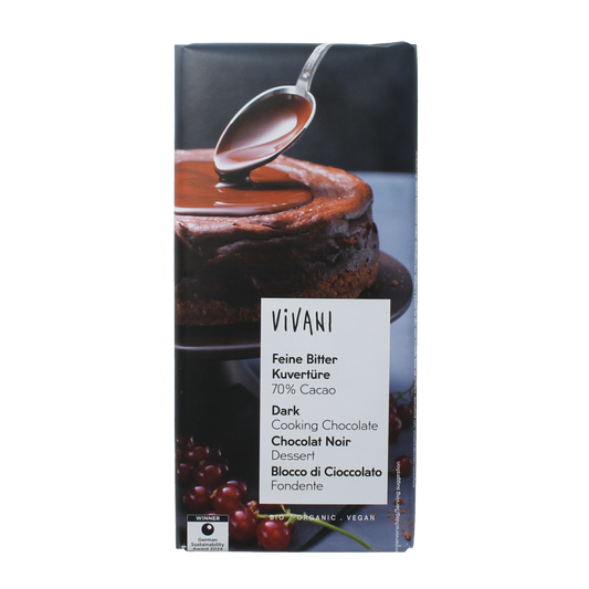 Vivani Couverture smeltchocolade puur bio 150 Gram
