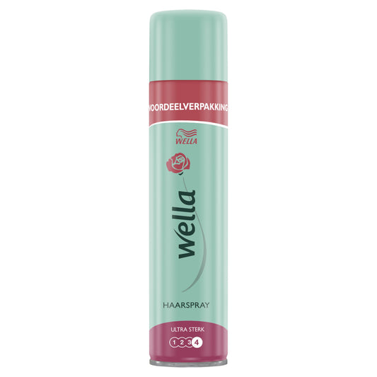Wella Ultra Strong Hold Haarstyling Hair Spray 400ml bottle with spray nozzle, used for firm, long-lasting hair hold