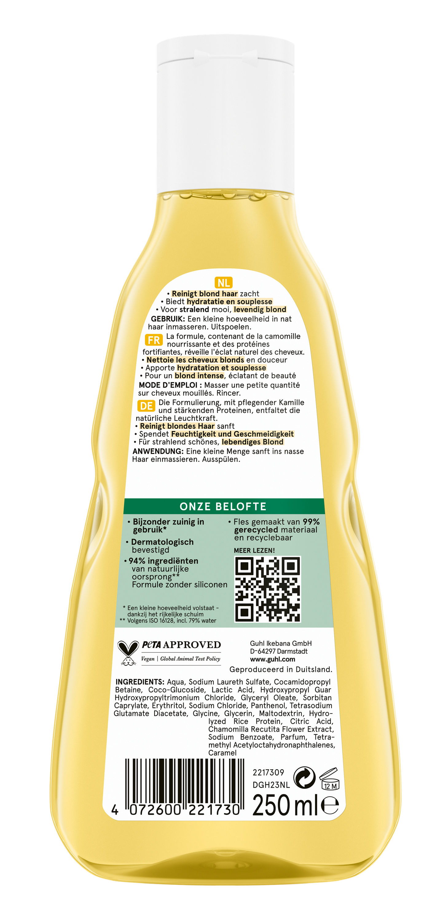 Guhl Shampoo blond glans & verzorging 250.00 Milliliter