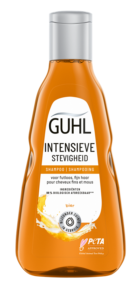 Guhl Intensieve stevigheid shampoo in 250ml bottle, designed for strengthening and nourishing hair care.