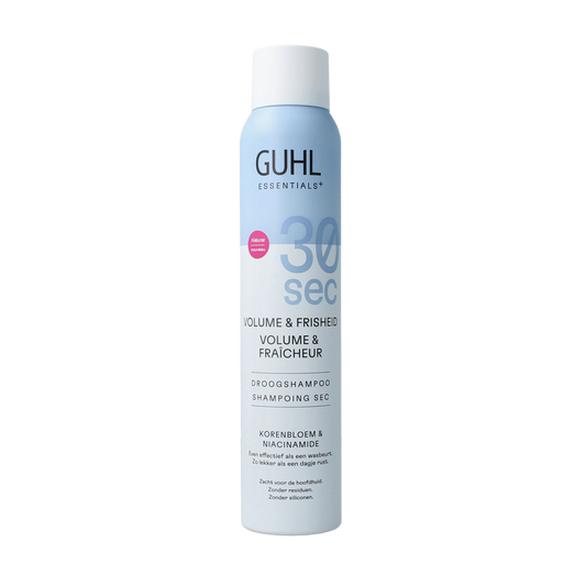 Guhl droogshampoo 30sec volume en frisheid, 200ml, haarverzorging product with spray bottle and label visible