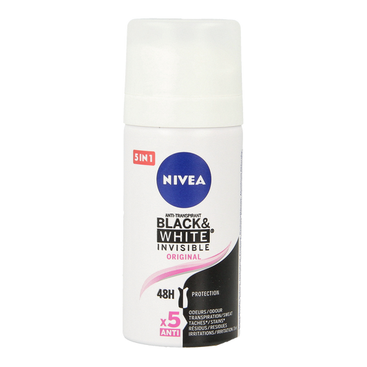 Nivea Deodorant spray black & white invisible  mini 35.00 Milliliter