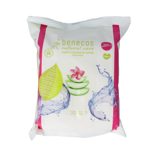 Benecos natural beauty Vegan happy reinigingsdoekjes 25.00 Stuks