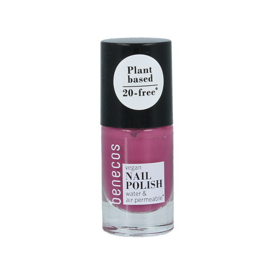 Benecos Natural Beauty vegan nail polish in "My Secret" with 20-free, plant-based formula, 5 ml bottle.