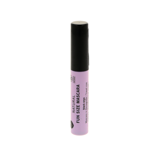 Benecos Natural Beauty mascara in black onyx, fun size make-up product with a sleek mascara tube and brush applicator.