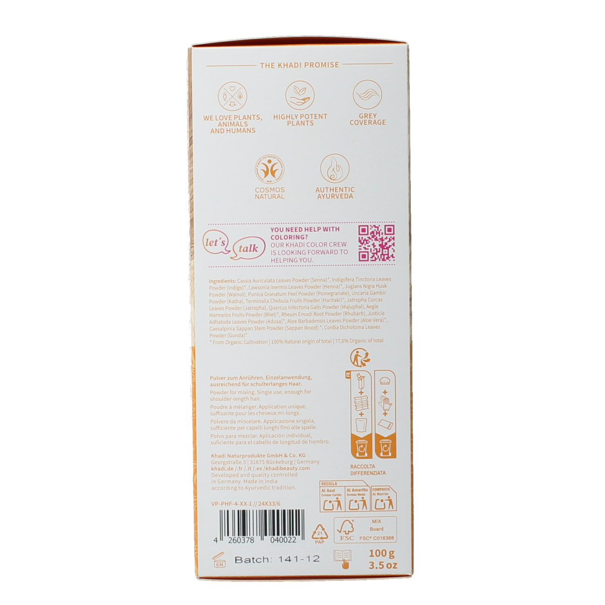 Khadi Haarkleur medium blond 100.00 Gram