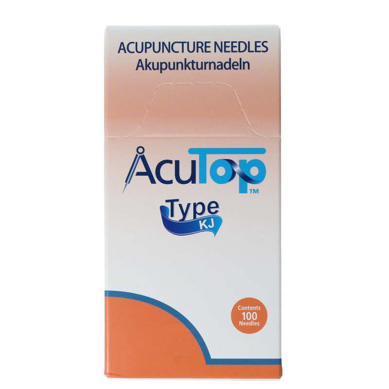 AcuTop KJ-T dry needle lancet 0.25x40mm with 100 pieces, used for blood sampling or medical testing.