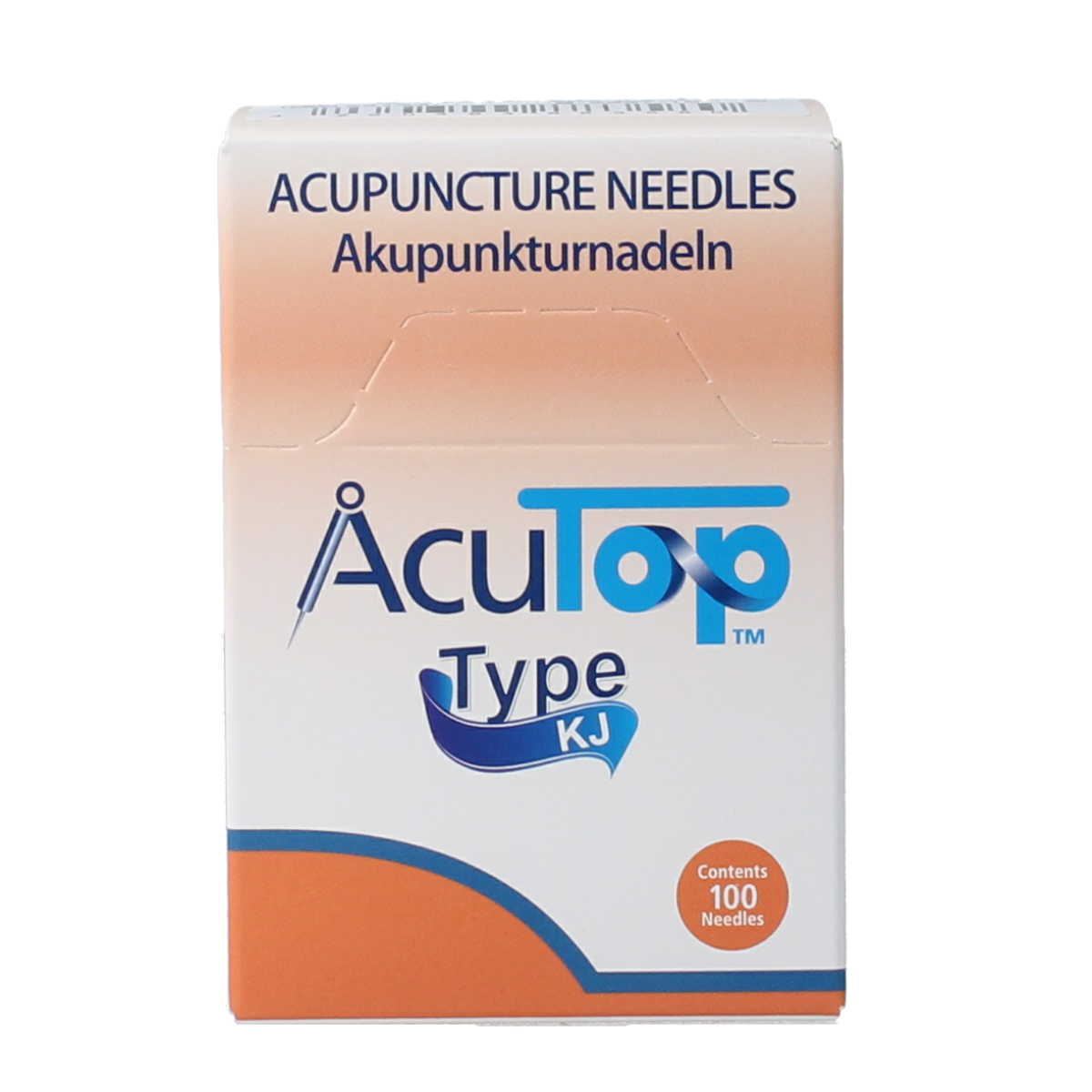 AcuTop KJ-T dry needle lancet 0.30 x 30mm, set of 100, used for blood sampling in medical testing.