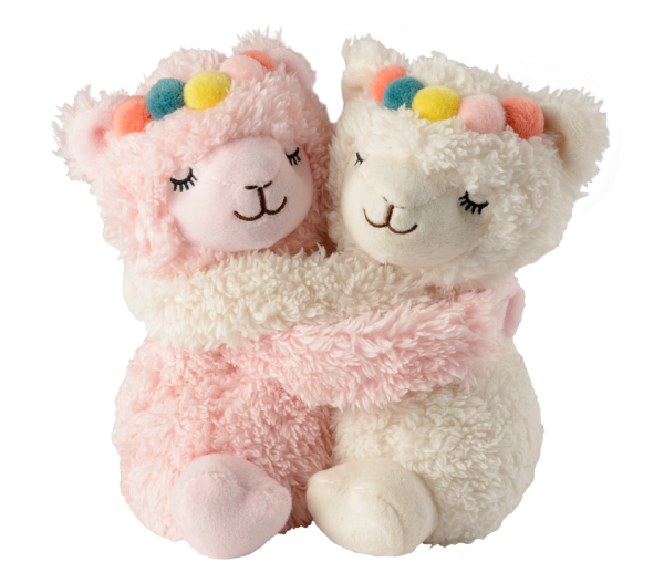 Warmies Knuffelvrienden lama plush toy, soft and cuddly for comfort, from Warmies, shown with detailed fabric texture.