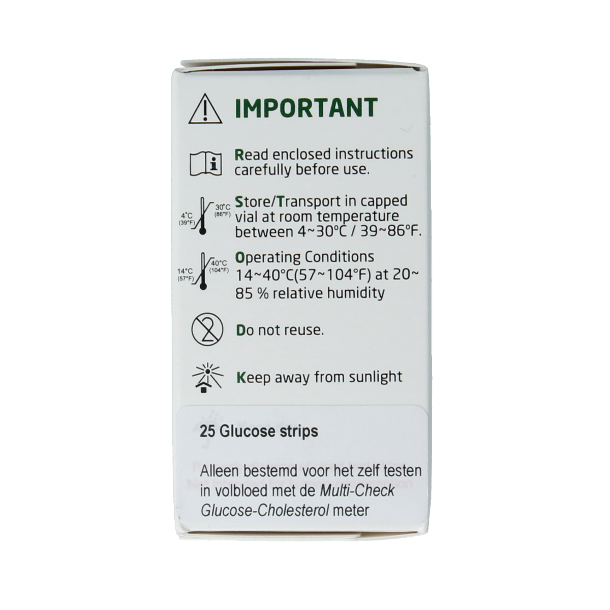 Testjezelf Multicheck glucose teststrips 25.00 Stuks