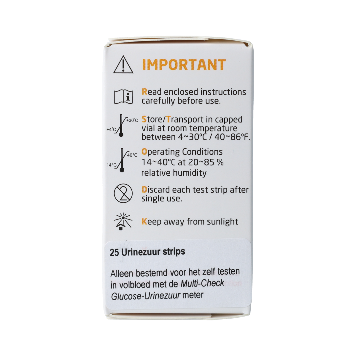 Testjezelf.nu urinezuur teststrips for self-testing, 25 pack, easy-to-use urine analysis strips for uric acid levels.