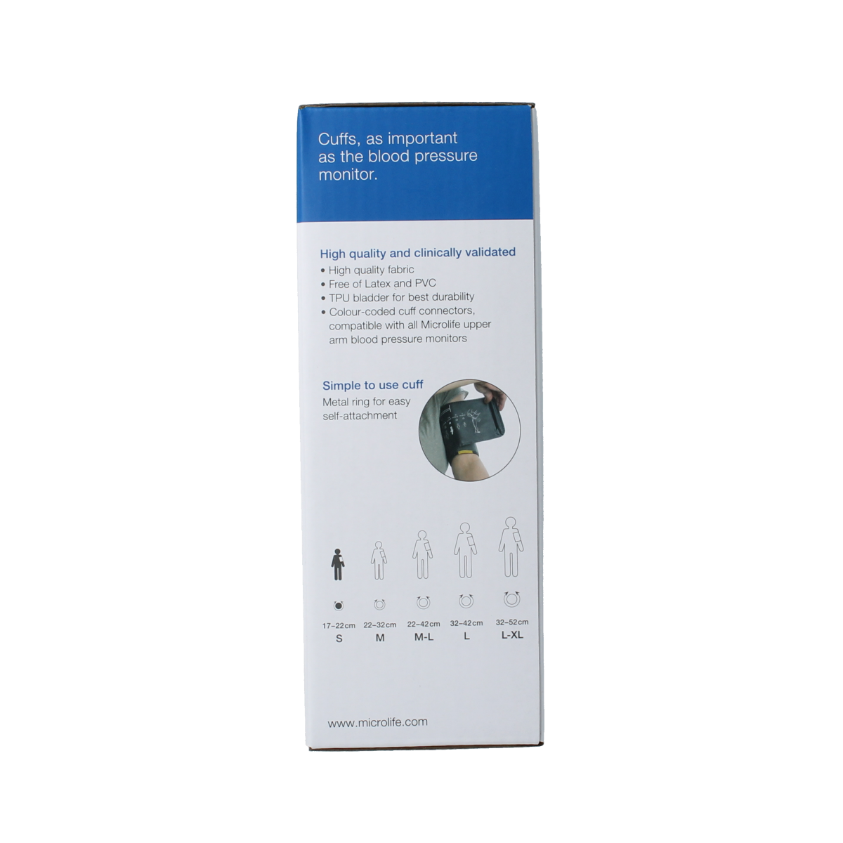 Microlife blood pressure cuff Manchet maat S 17-22 cm for blood pressure monitors, shown in the image.