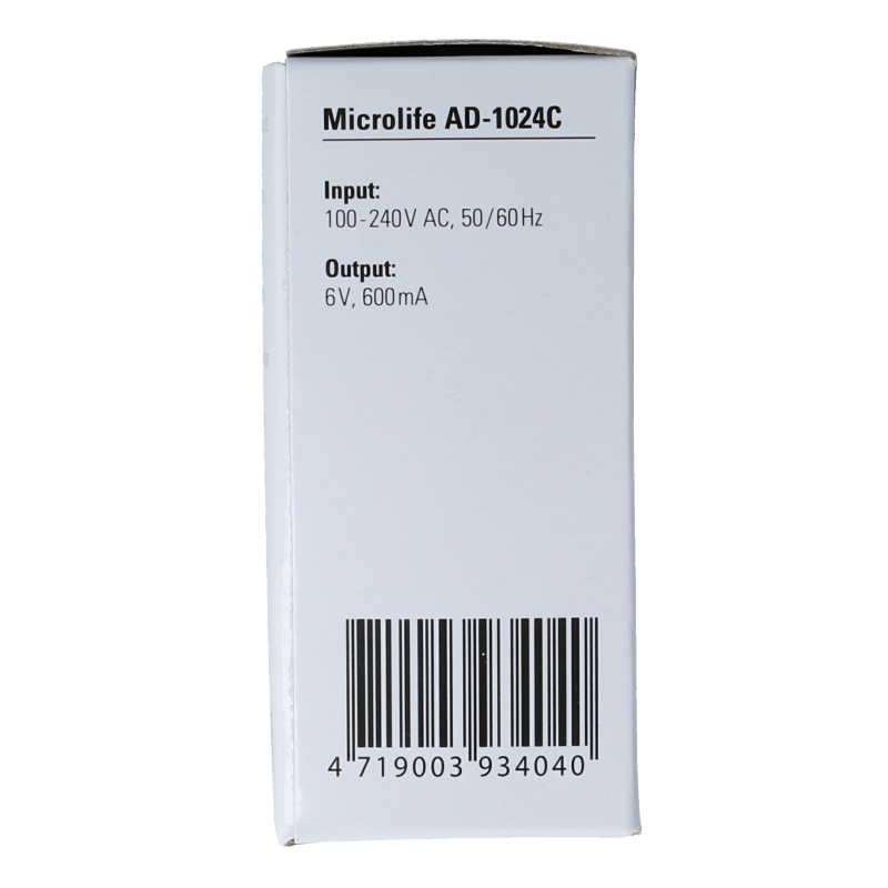 Microlife MIC Z977013-0 adapter AD-1024C for medical instruments, shown in the image with product code 4719003934040.