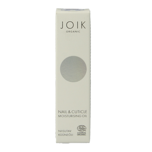 Joik Organics organic nail and cuticle moisturizing oil in a 10ml bottle, ideal for hand care and nourishing nails.