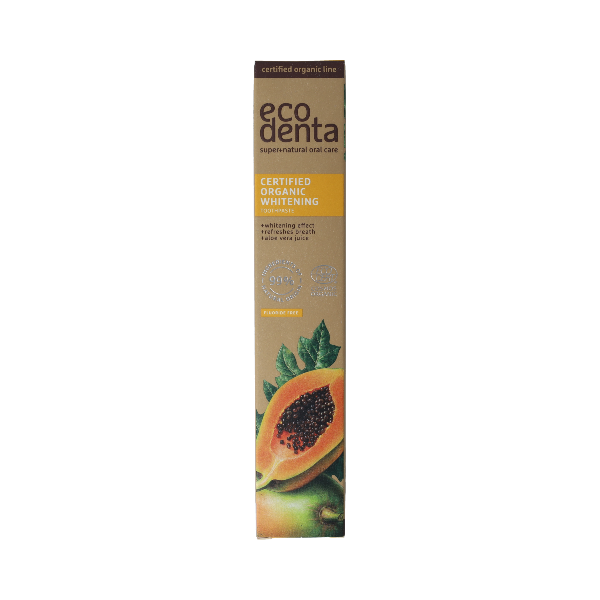 Ecodenta Tandpasta organic whitening papaja 75.00 Milliliter