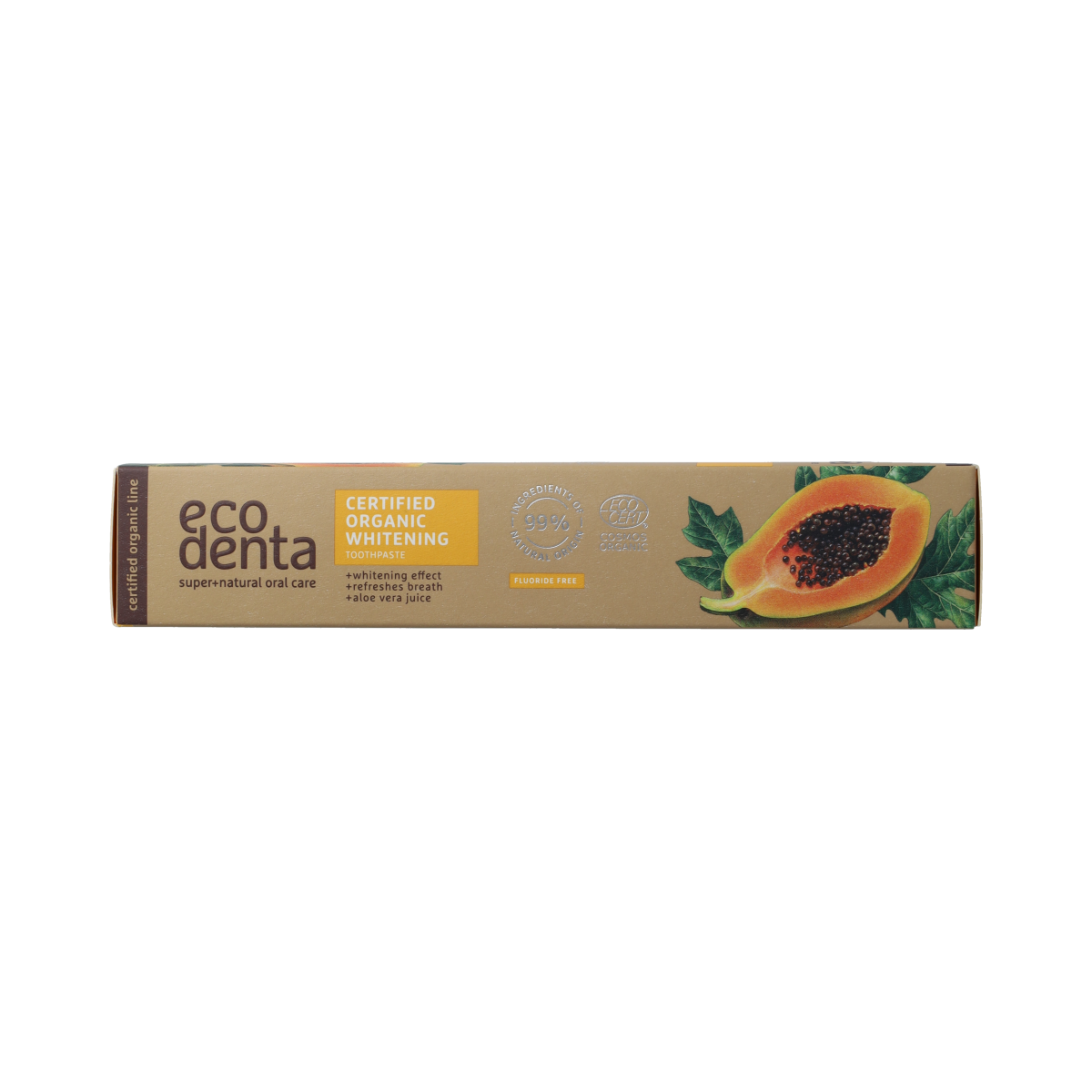 Ecodenta Tandpasta organic whitening papaja 75.00 Milliliter