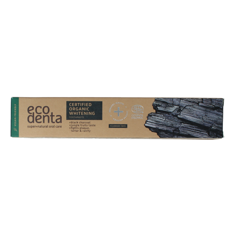 Ecodenta Tandpasta whitening houtskool bio 75 Milliliter