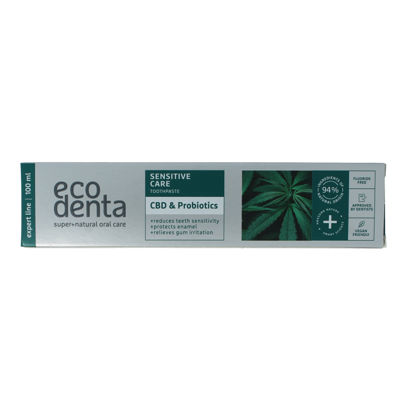 Ecodenta Tandpasta sensitive CBD probiotica expert line 100 Milliliter