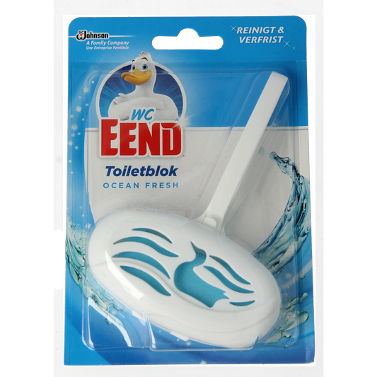 WC Eend Ocean Fresh toilet cleaner block, 40g, fresh ocean scent, designed for toilet bowl cleaning and freshness.