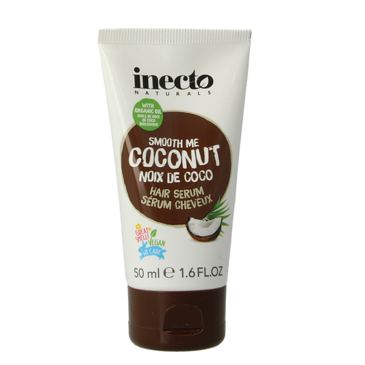 Inecto Naturals Coconut haarserum bottle, 50ml, nourishing hair treatment with natural coconut oil for healthy, shiny hair.