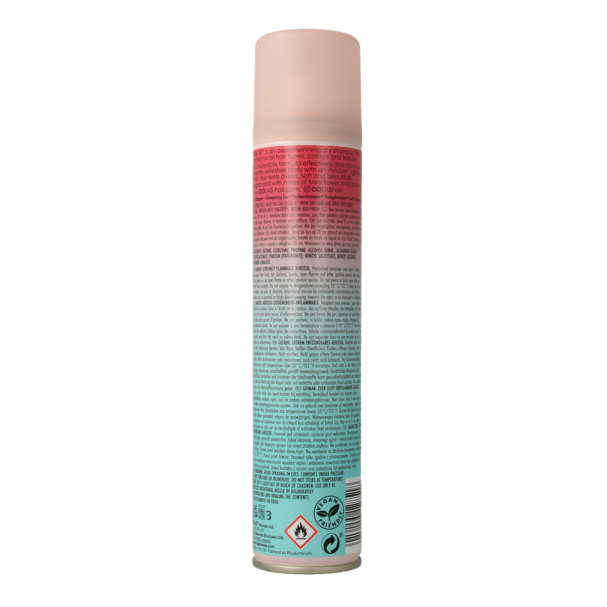 Colab Droogshampoo Paradise, 200ml hair care product with vibrant packaging, designed for dry or damaged hair.