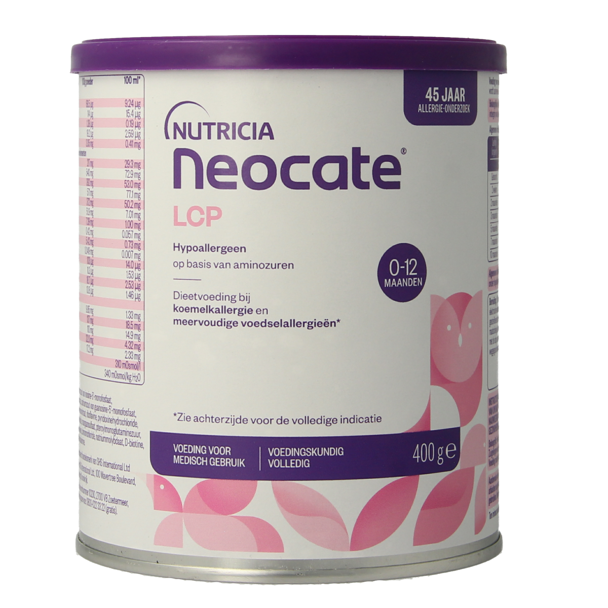 Neocate medische dieetvoeding LCP in 400g verpakking, hypoallergene medische voeding voor speciale dieetbehoeften