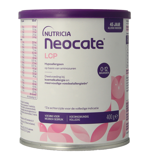 Neocate medische dieetvoeding LCP in 400g verpakking, hypoallergene medische voeding voor speciale dieetbehoeften