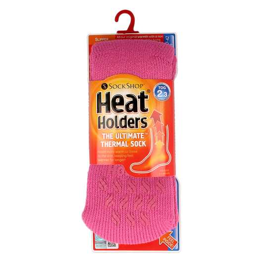 Heat Holders ladies slipper socks in candy color, size 4-8, cozy thermal socks for warmth and comfort.