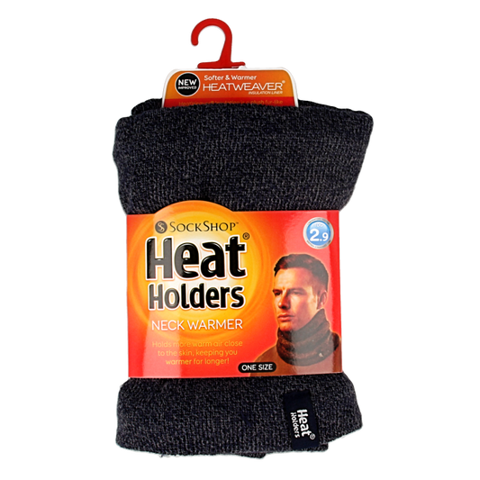 Heat Holders men's navy neck warmer, cozy knit hoodie, one size fits most, designed for warmth and comfort.