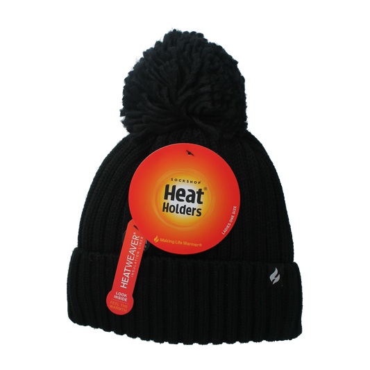 Heat Holders Ladies pom pom hat arden black one size 1.00 Stuks