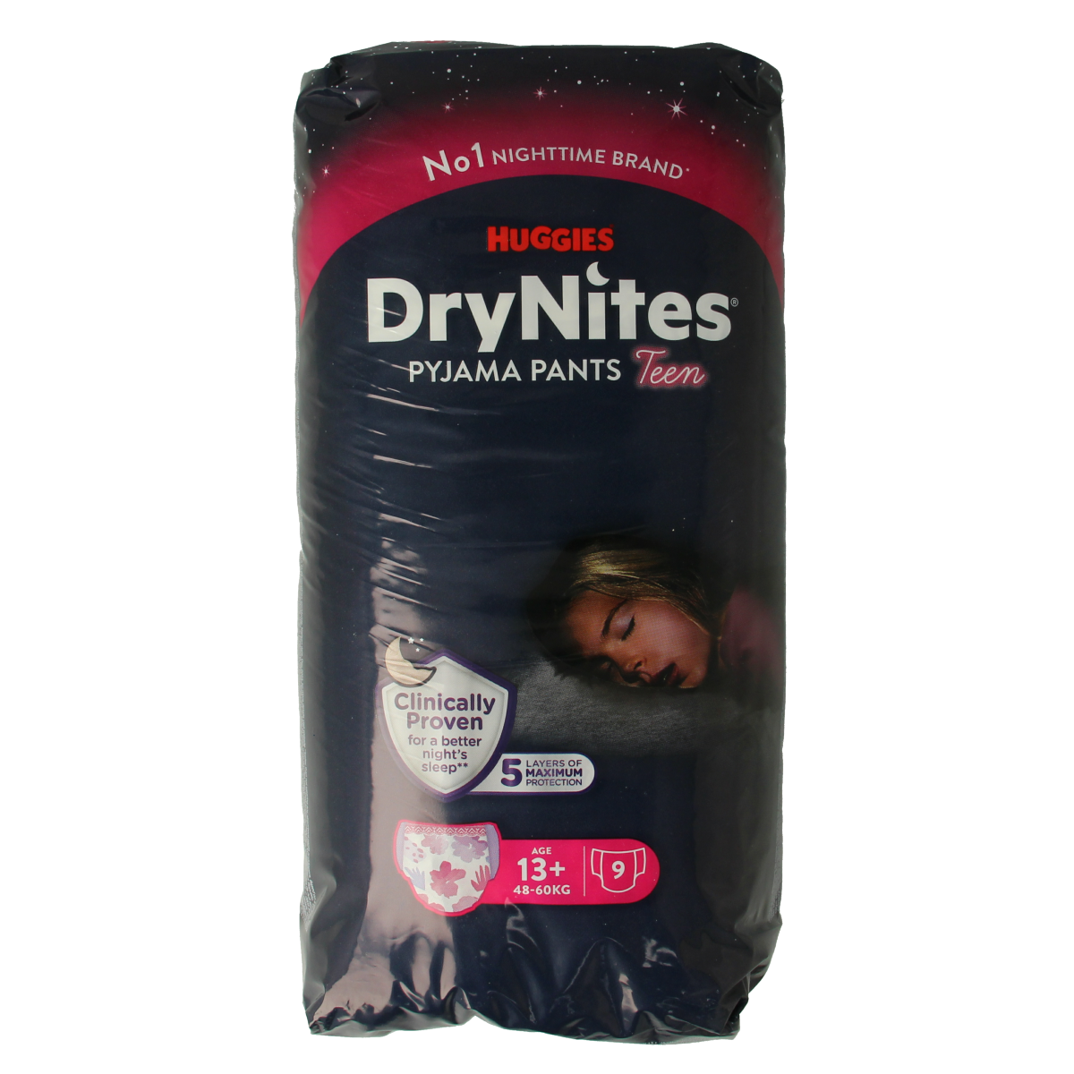 Huggies Drynites teen 13+kg girl 9.00 Stuks