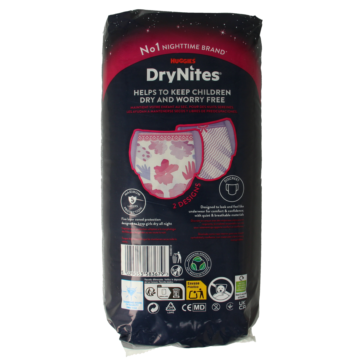Huggies Drynites teen 13+kg girl 9.00 Stuks