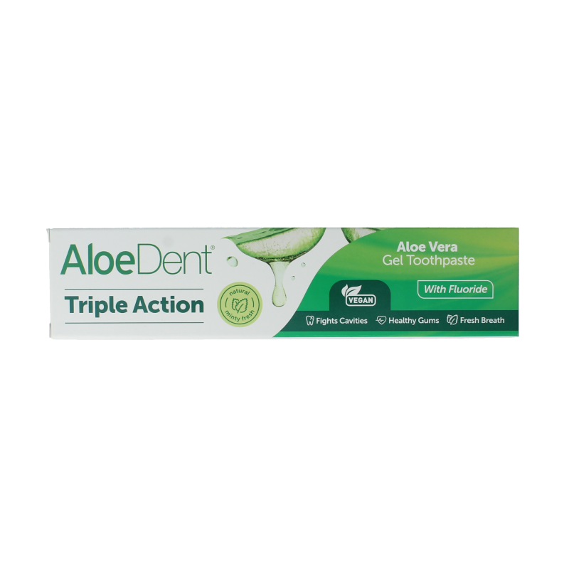 Aloe Dent Tandpasta aloe vera triple action with fluor 100 Milliliter