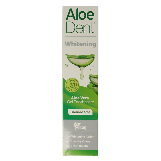 Aloe Dent Tandpasta aloe vera whitening fluor free 100.00 Milliliter