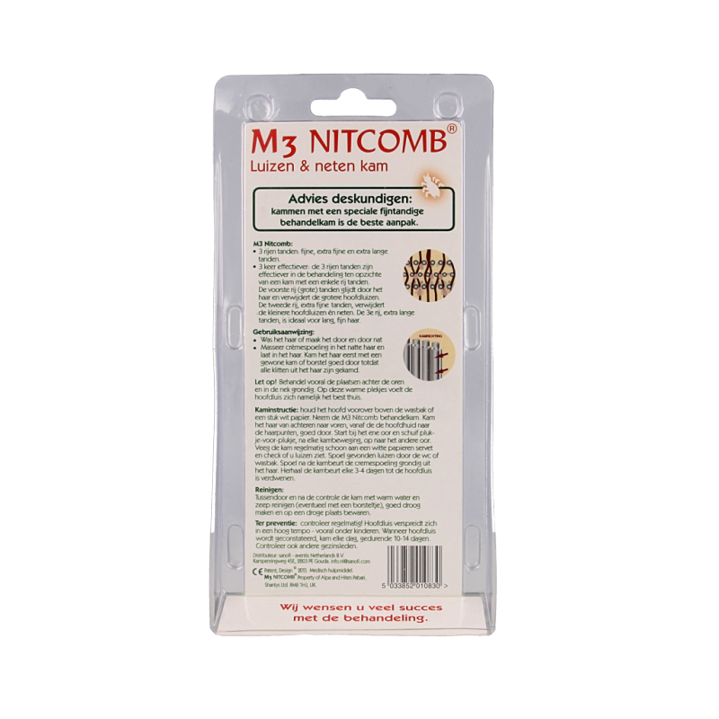Nitcomb Nitcomb M3 anti luiskam lang en dun haar  1 Stuks