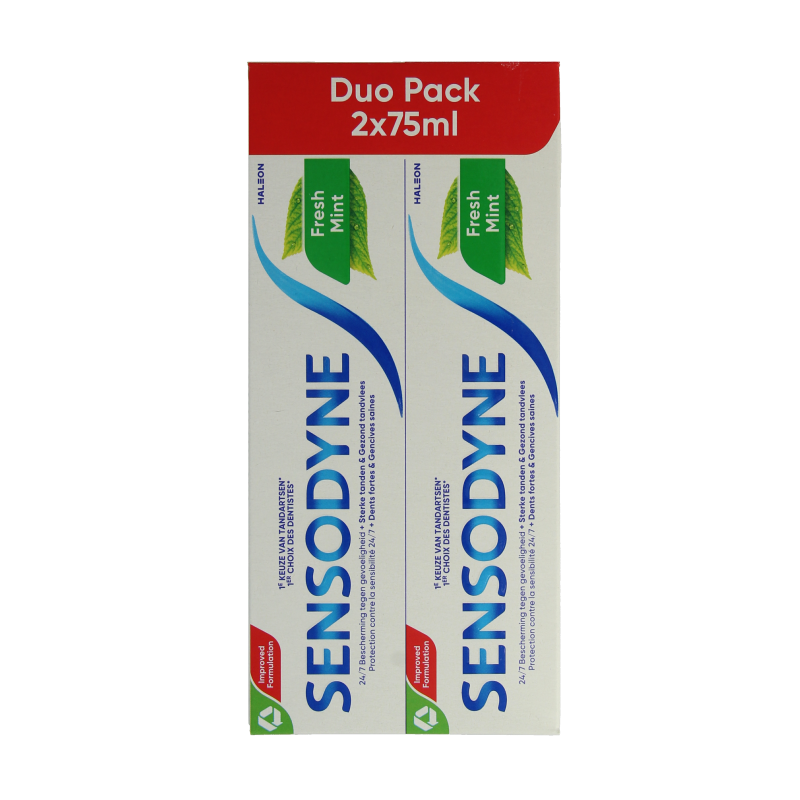 Sensodyne Tandpasta fresh mint 2 x 75ml 150 Milliliter