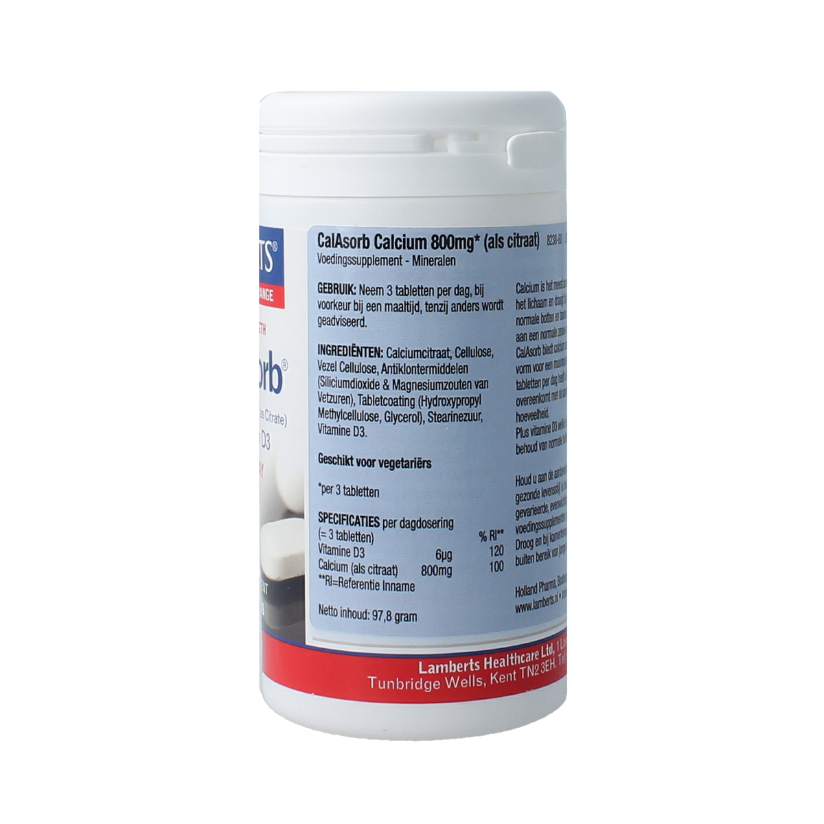 Lamberts Calasorb (calcium citraat) & Vitamine D3 60.00 Tabletten