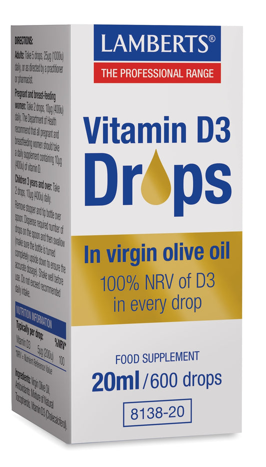 Lamberts Vitamine D3 druppels 20.00 Milliliter