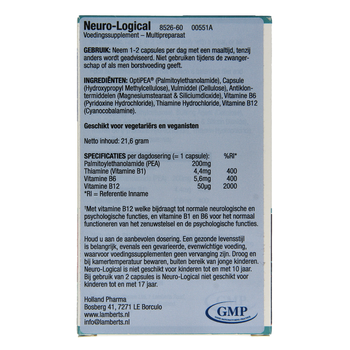 Lamberts Neuro-logical (PEA) 60.00 Capsules
