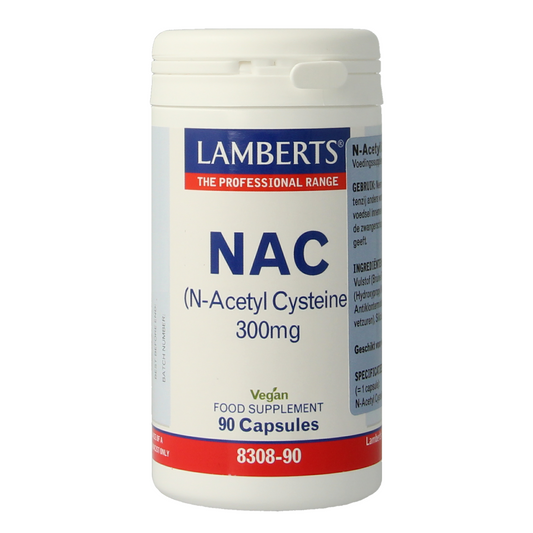 Lamberts N-acetyl cysteine amino acid capsules in a bottle, dietary supplement for supporting health and wellness.