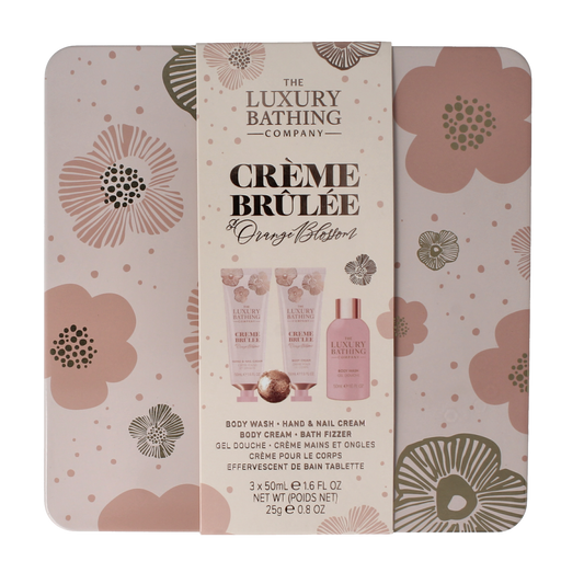 The Luxury Bathing Co Relax & Unwind hand, nail, and body cream set in a sleek packaging for luxurious skincare.