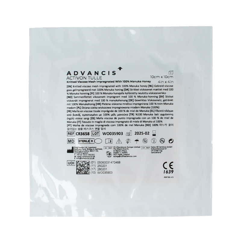 Advancis Activon manuka gaasverband 10 x 10 1 Stuks