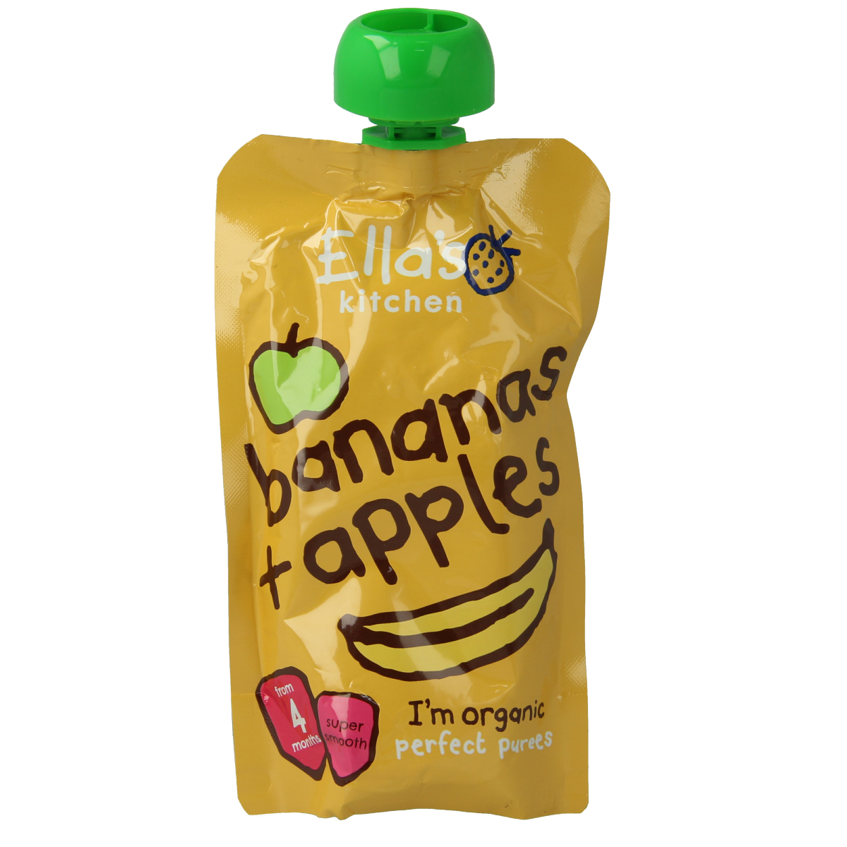 Ella's Kitchen Bananas & apples 4 maand knijpzak bio 120.00 Gram