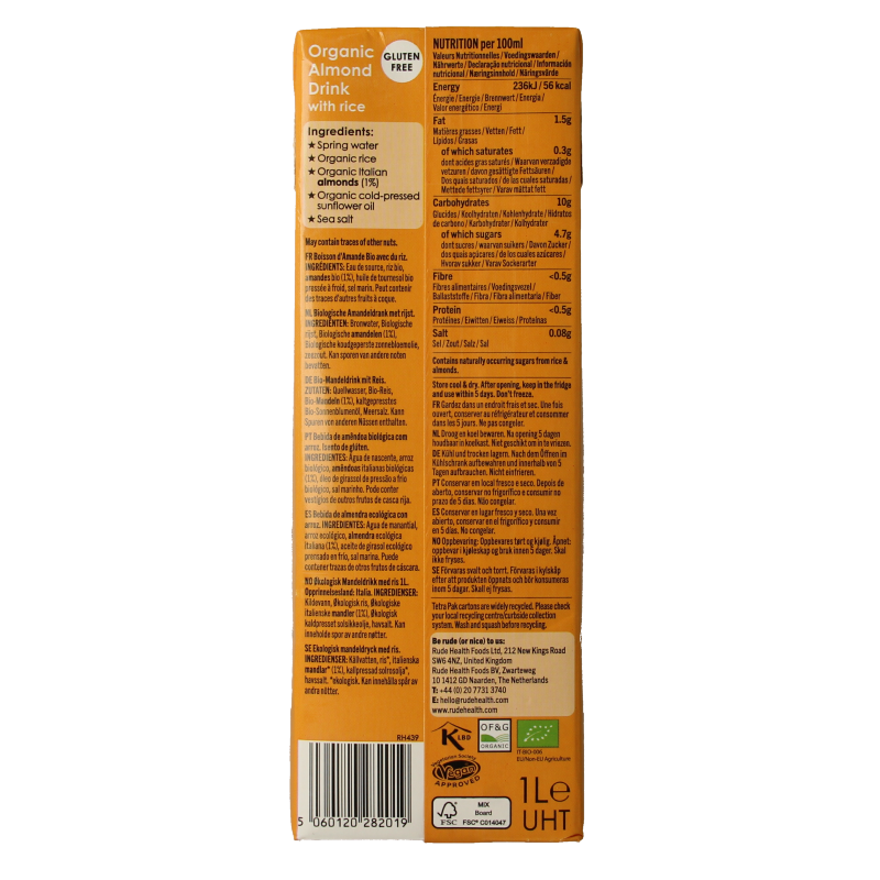 Rude Health Amandeldrank bio 1 Liter