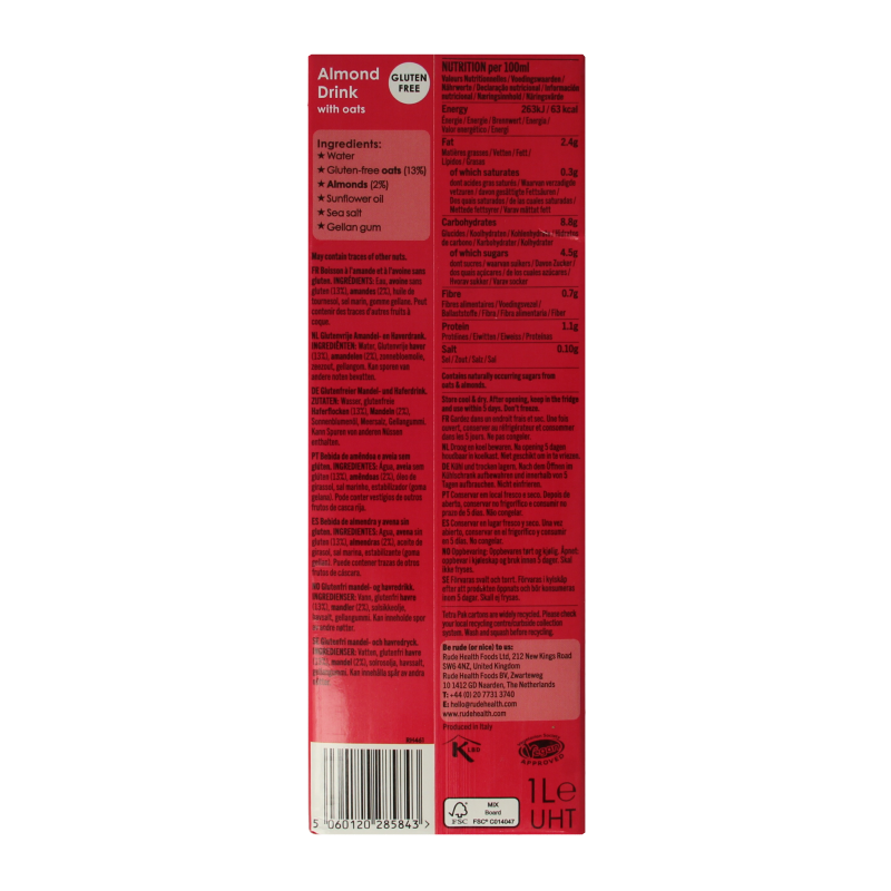 Rude Health Almond barista 1 Liter