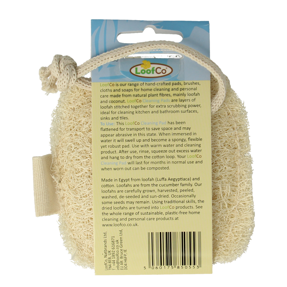 Loofco bio cleaning sponge, natural loofah scrubber for eco-friendly cleaning, shown in image.