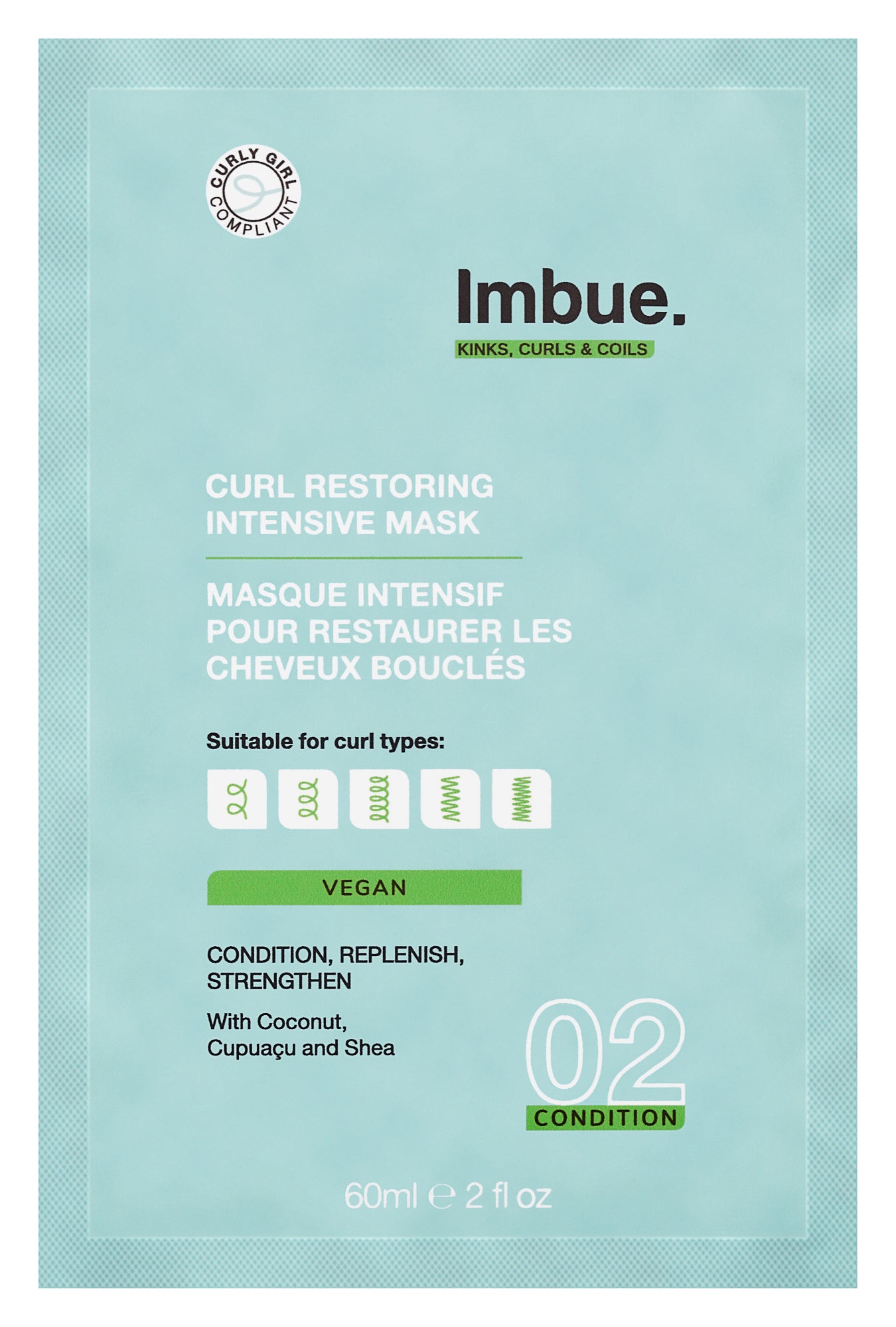 Imbue Curl restoring intensive mask sachet 60 Milliliter